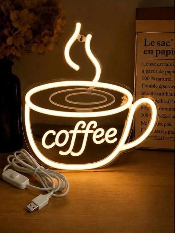 لافتة نيون LED – كوب قهوة ☕ 27*27