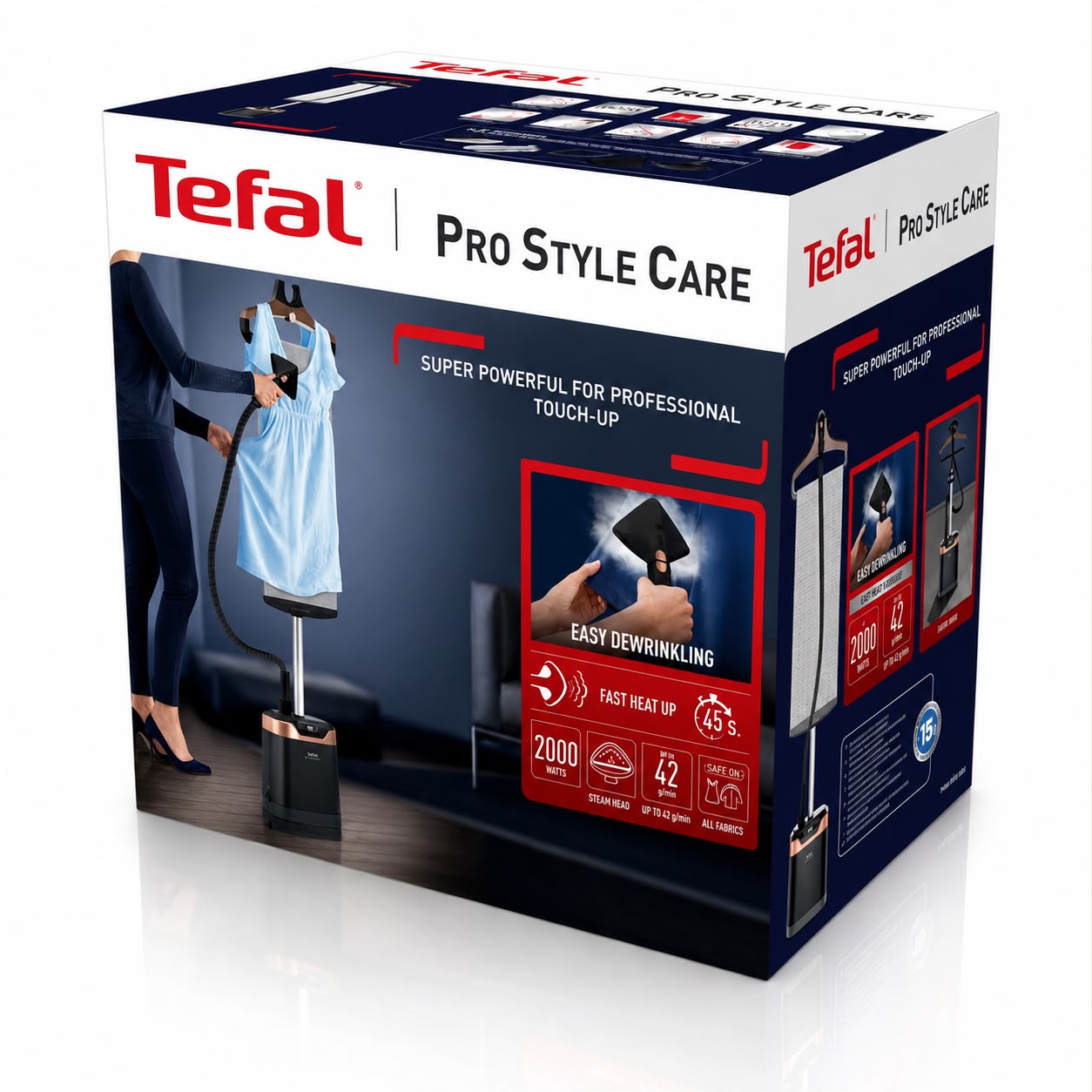 مكواة بخار عمودية تيفال Pro Style Care – قدرة 2000 واط مع لوح كي مدمج